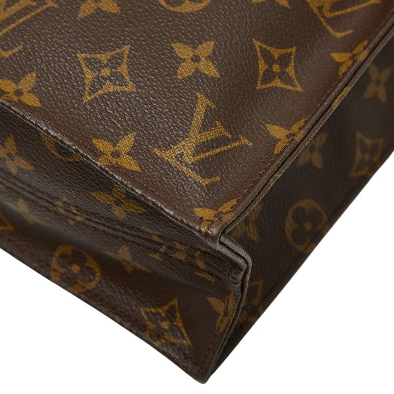 Louis Vuitton Monogram Sac Plastic Handbag Tote Bag M51140 Brown PVC Leather