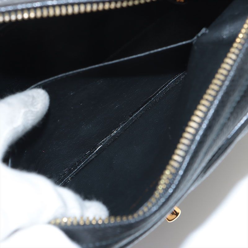 Chanel Shoulder Bag Caviar Leather Chevron CC Logo