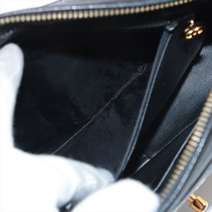 Chanel Shoulder Bag Caviar Leather Chevron CC Logo
