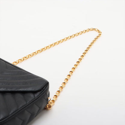 Chanel Shoulder Bag Caviar Leather Chevron CC Logo