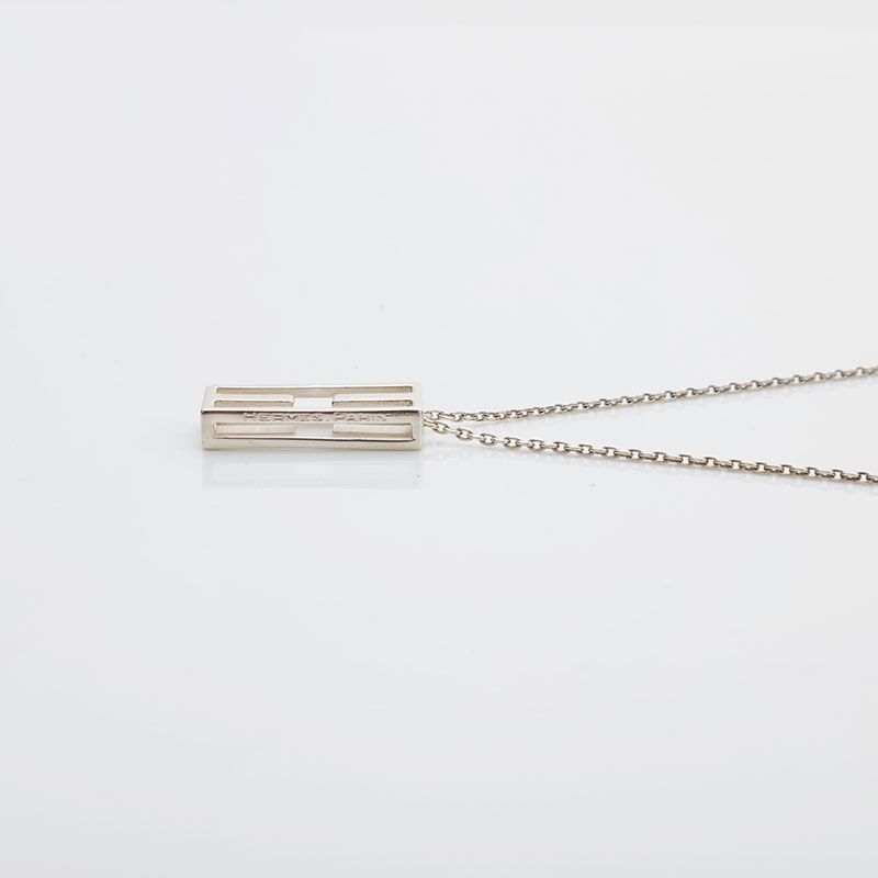 Hermes Necklace Logo Silver