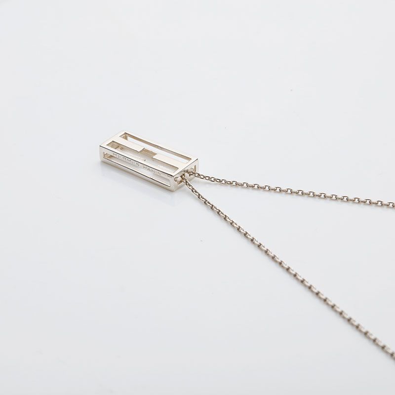 Hermes Necklace Logo Silver