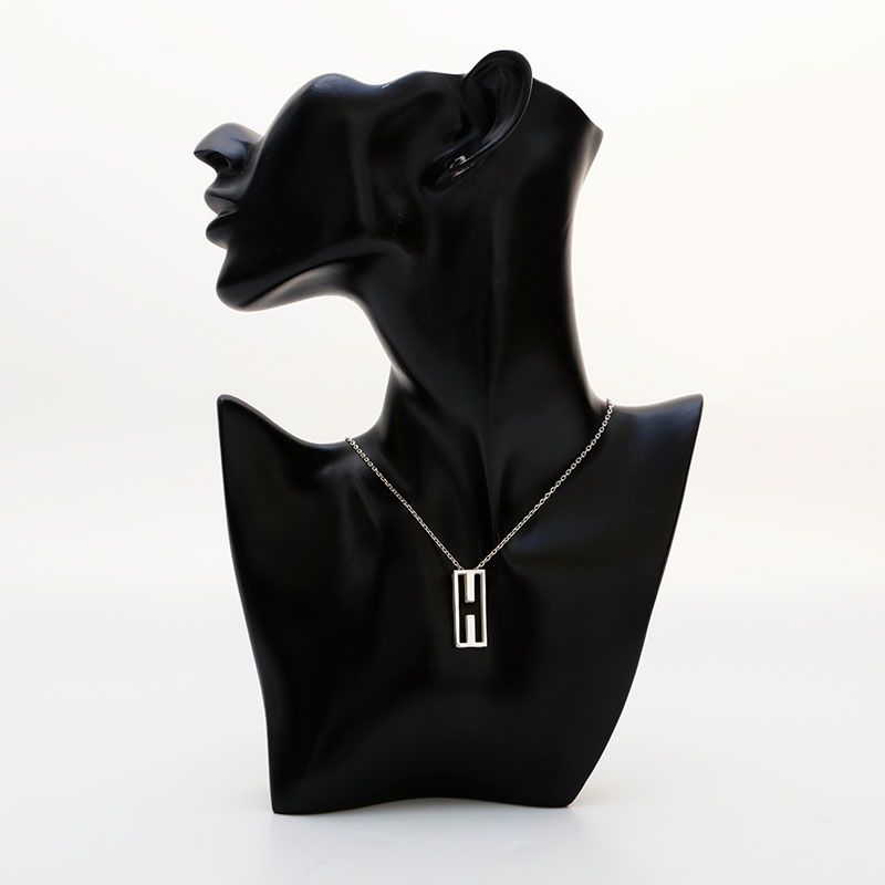 Hermes Necklace Logo Silver