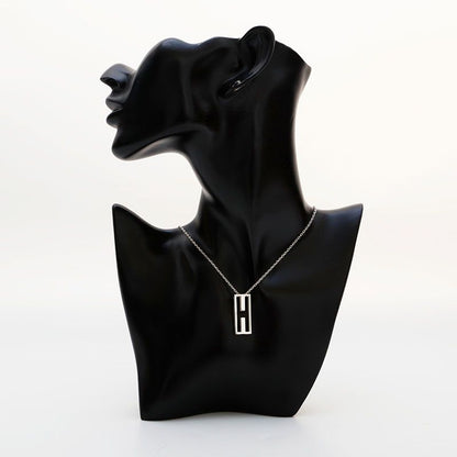 Hermes Necklace Logo Silver
