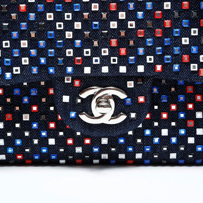 Chanel Shoulder Bag Crystal Flap Denim