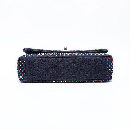 Chanel Shoulder Bag Crystal Flap Denim