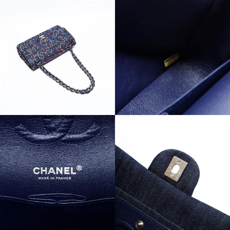 Chanel Shoulder Bag Crystal Flap Denim