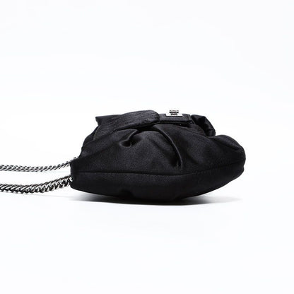 Chanel Shoulder Bag Satin Chain Ribbon
