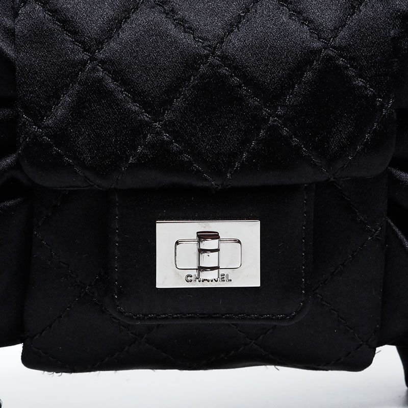 Chanel Shoulder Bag Satin Chain Ribbon