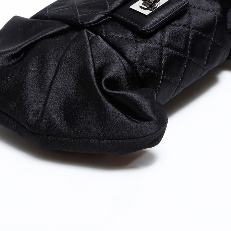 Chanel Shoulder Bag Satin Chain Ribbon