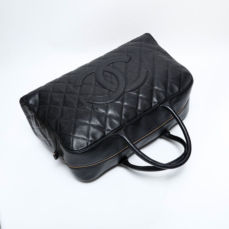 Chanel Boston Bag Caviar Leather Quilted