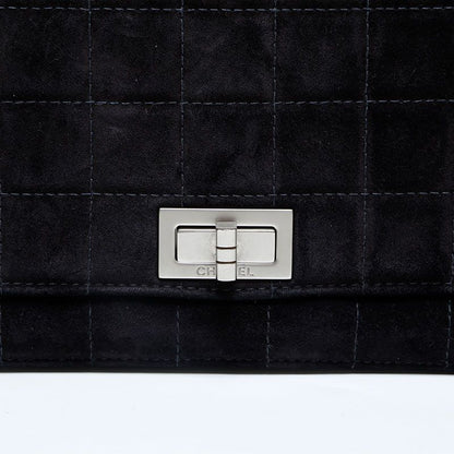 Chanel Shoulder Bag Suede 2.55 Choco Bar