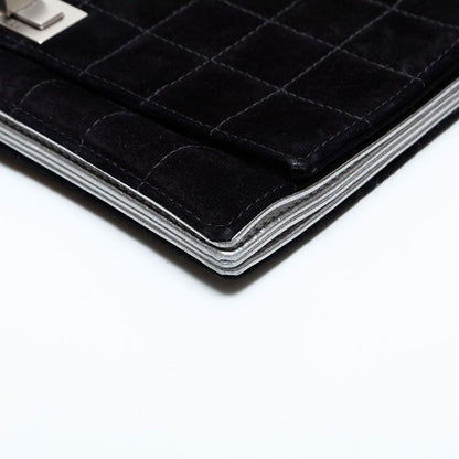 Chanel Shoulder Bag Suede 2.55 Choco Bar