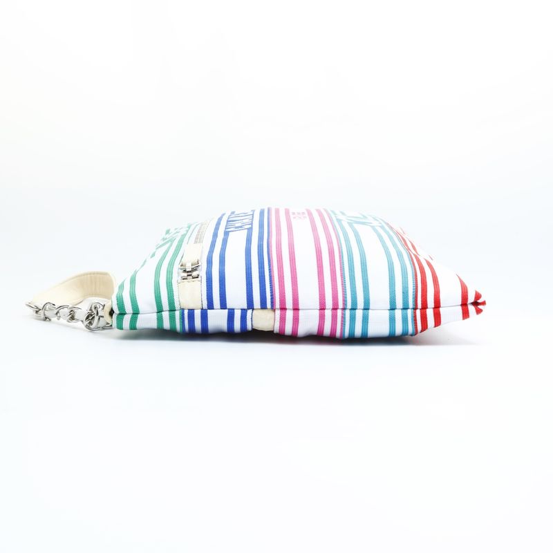 Chanel Clutch Cotton Canvas Multicolor CC Logo