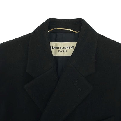 Saint Laurent Paris 14AW Wool Melton Double Chester Coat 362902 Black 34