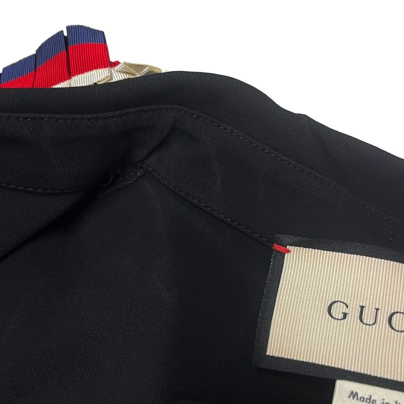 GUCCI Sherry Line Ruffle Sleeve Dress 457036-x5l50 Black L