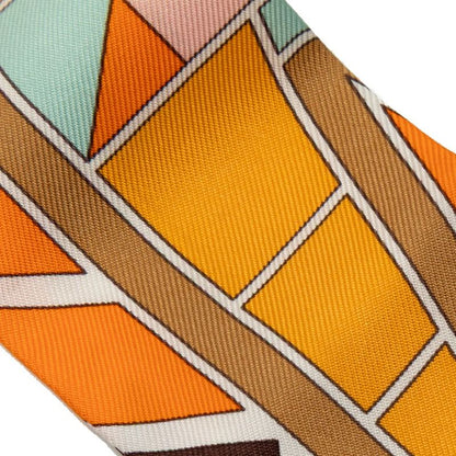 HERMES Twilly- L'art Indien Des Plaines Prairie Indian Art Multicolor Silk