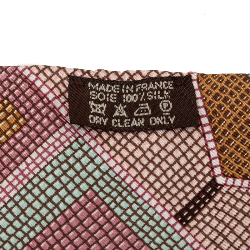 HERMES Twilly- L'art Indien Des Plaines Prairie Indian Art Multicolor Silk