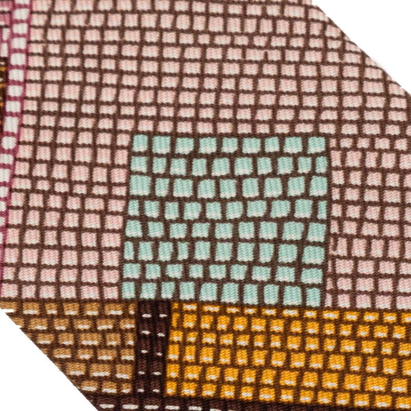 HERMES Twilly- L'art Indien Des Plaines Prairie Indian Art Multicolor Silk