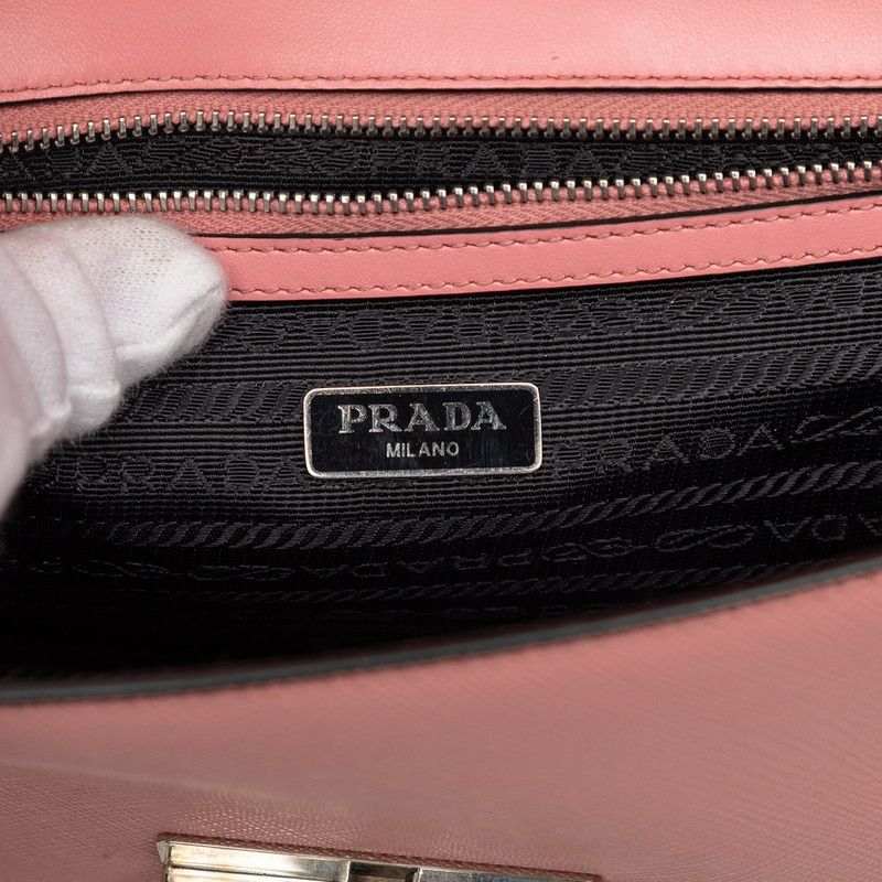 PRADA Chain Shoulder Bag 1bd034 Pink Sapphire Leather Women's PRADA