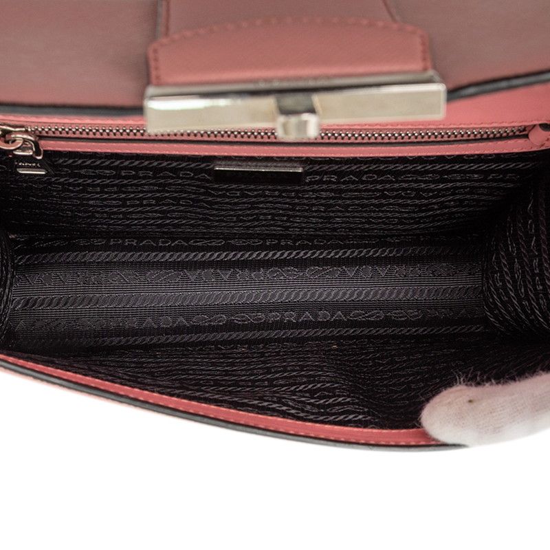 PRADA Chain Shoulder Bag 1bd034 Pink Sapphire Leather Women's PRADA