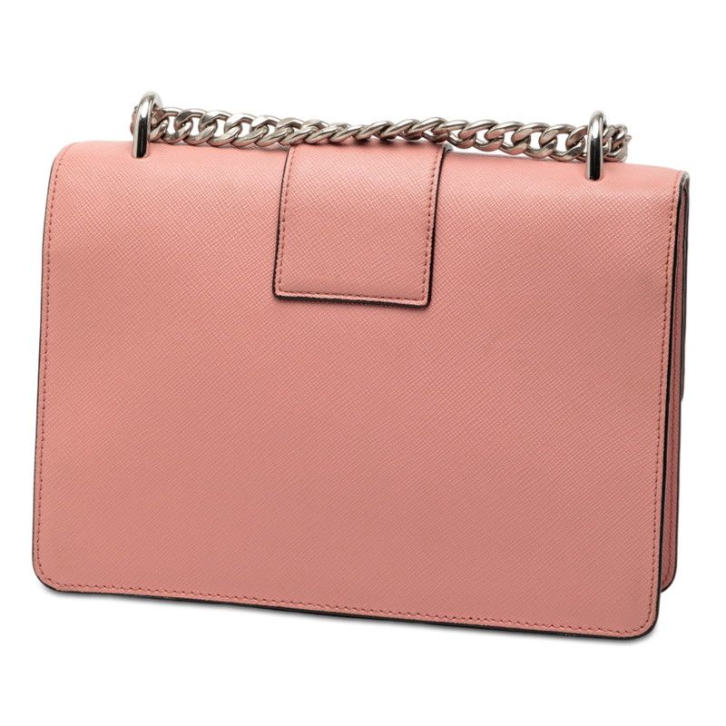 PRADA Chain Shoulder Bag 1bd034 Pink Sapphire Leather Women's PRADA