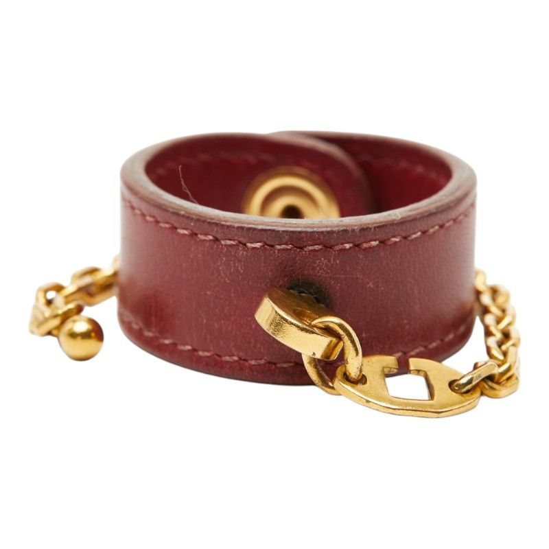 HERMES Nomad Glove Holder Wine Red Leather Women's HERMES