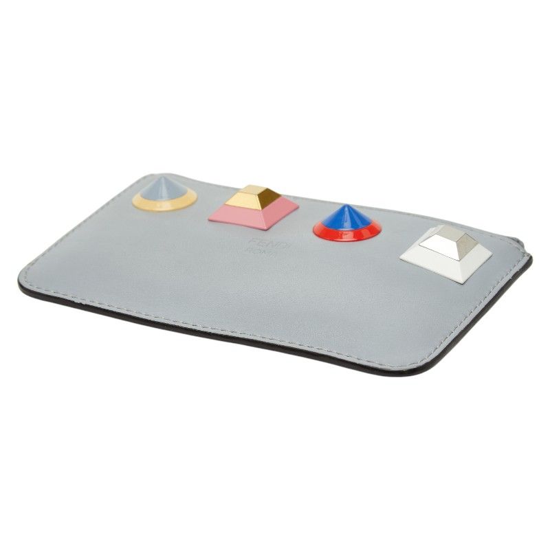 FENDI Studded Coin Case Key Case 8ap151 Gray - Multicolor - Leather Women's