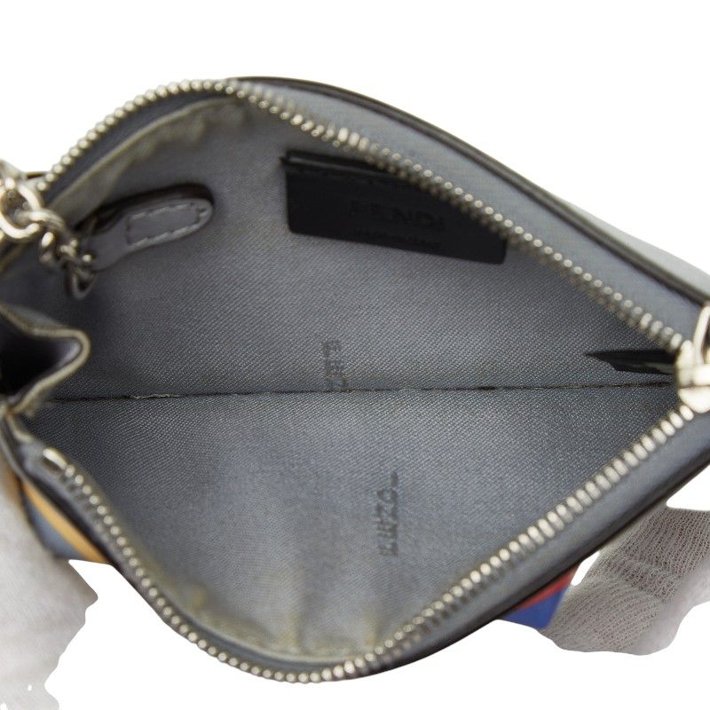 FENDI Studded Coin Case Key Case 8ap151 Gray - Multicolor - Leather Women's