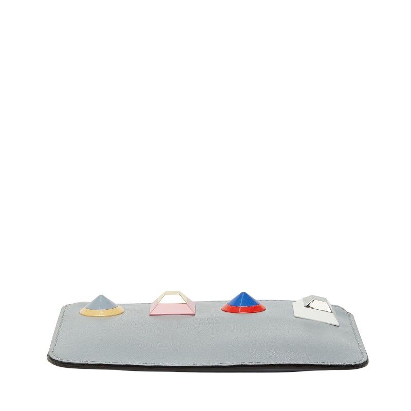 FENDI Studded Coin Case Key Case 8ap151 Gray - Multicolor - Leather Women's