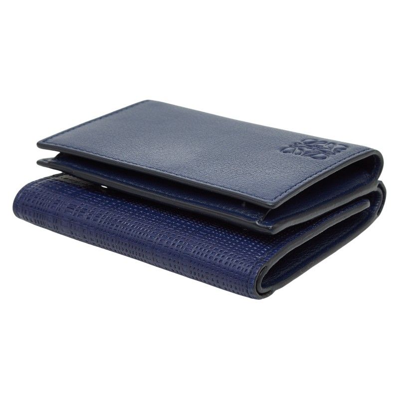 LOEWE Linen Trifold Wallet Trifold Wallet Blue - Leather Women's LOEWE