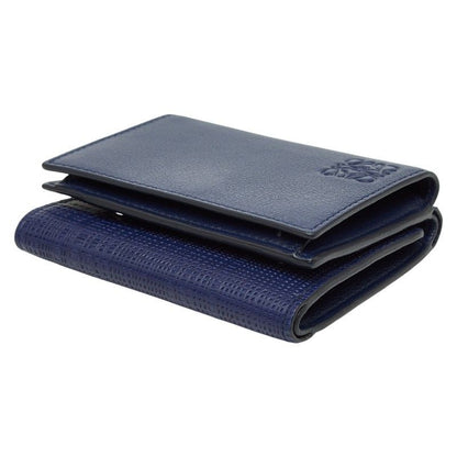 LOEWE Linen Trifold Wallet Trifold Wallet Blue - Leather Women's LOEWE