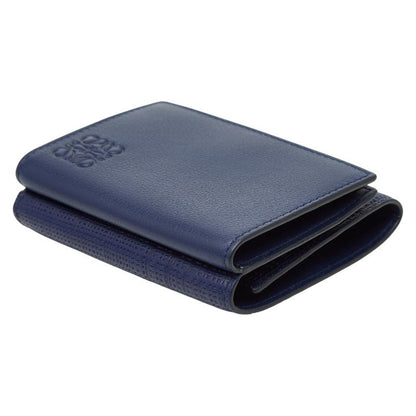 LOEWE Linen Trifold Wallet Trifold Wallet Blue - Leather Women's LOEWE