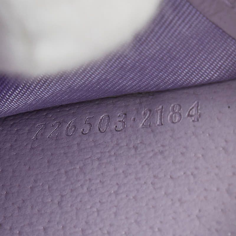 GUCCI Jumbo Gauthenticity Card Case Coin Case 726503 Beige Purple Canvas