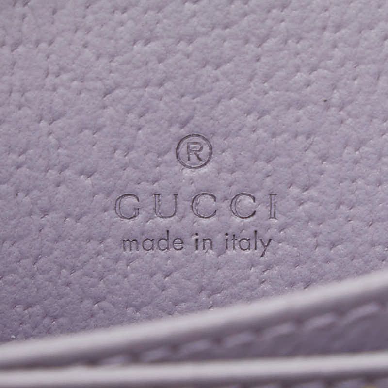 GUCCI Jumbo Gauthenticity Card Case Coin Case 726503 Beige Purple Canvas