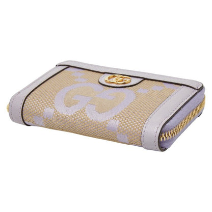 GUCCI Jumbo Gauthenticity Card Case Coin Case 726503 Beige Purple Canvas