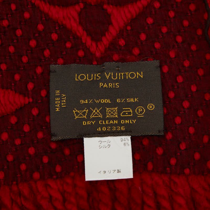 Louis Vuitton Echarpe Logomania Red Wool Silk Ladies Louis Vuitton