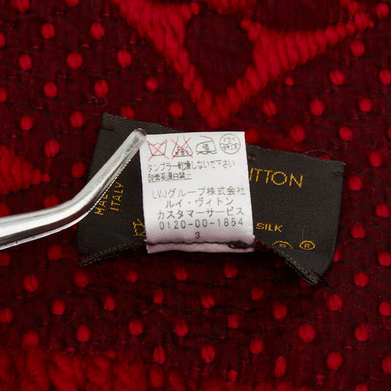 Louis Vuitton Echarpe Logomania Red Wool Silk Ladies Louis Vuitton