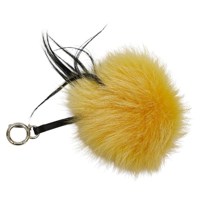 FENDI Monster- Bag Charm Key Holder Yellow- Black Fa- Leather Women's FENDI