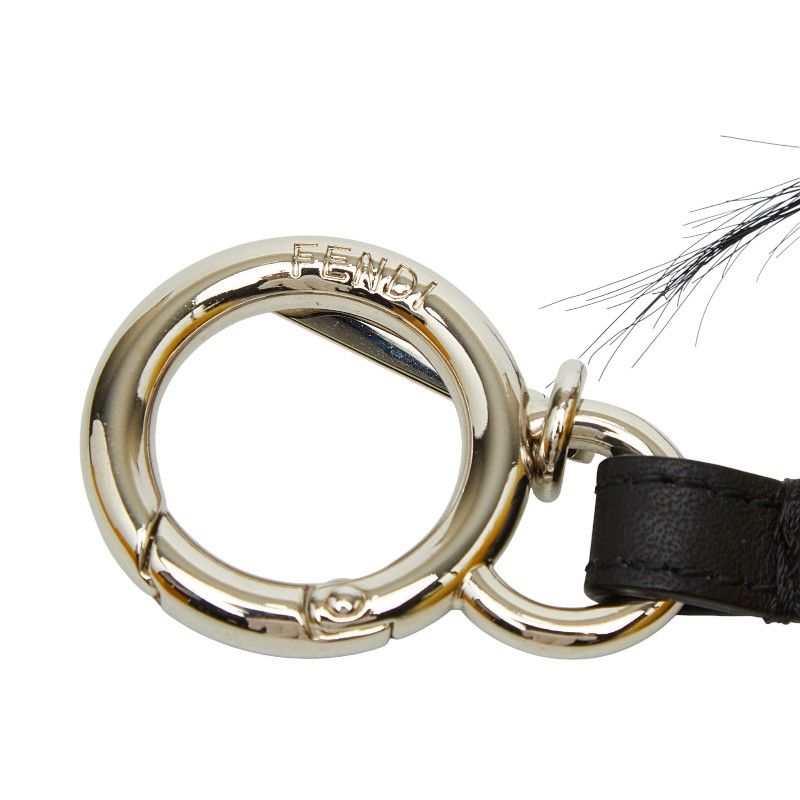 FENDI Monster- Bag Charm Key Holder Yellow- Black Fa- Leather Women's FENDI