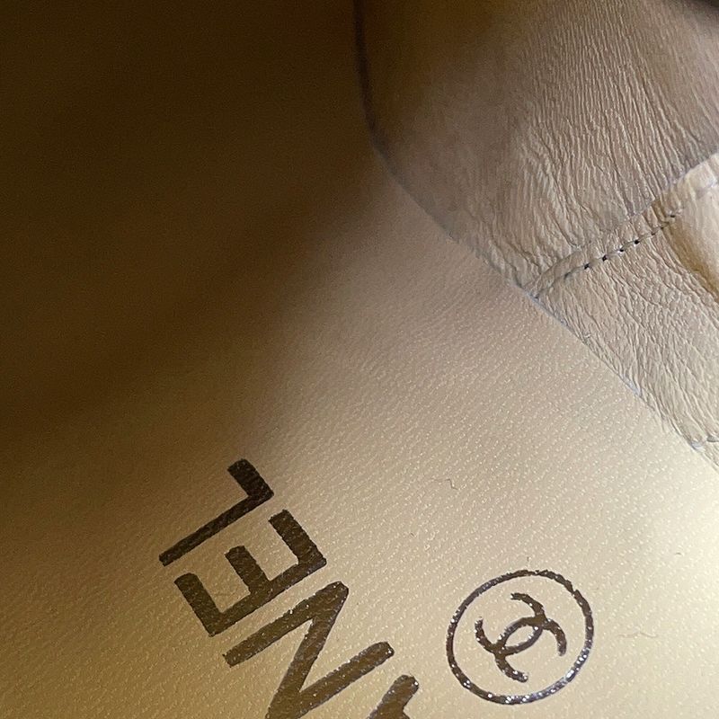 Chanel Short Boots CC Logo Patent Leather 37 1 2C