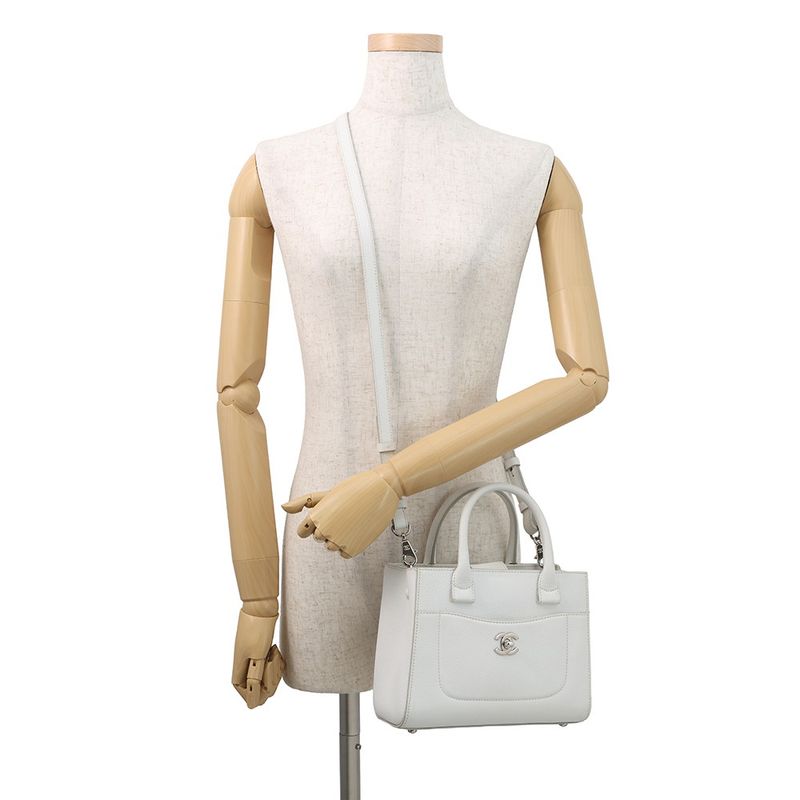 Chanel Handbag CC Logo Neo Executive Small 2-Way White