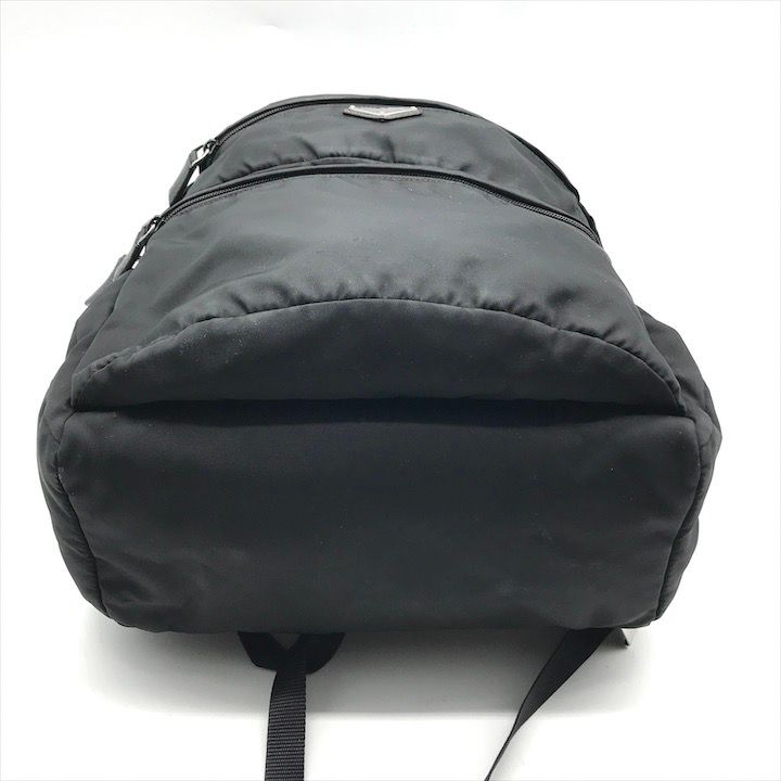 Prada Nylon Tessuto Triangle Logo Backpack Black