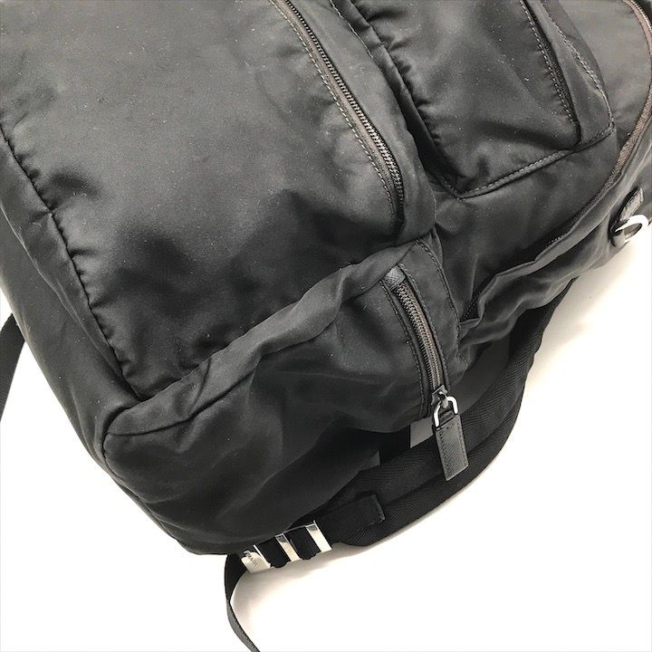 Prada Nylon Tessuto Triangle Logo Backpack Black