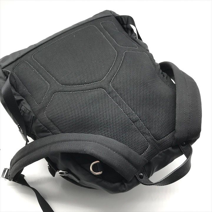 Prada Nylon Tessuto Triangle Logo Backpack Black