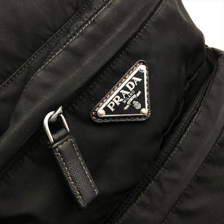 Prada Nylon Tessuto Triangle Logo Backpack Black