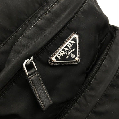 Prada Nylon Tessuto Triangle Logo Backpack Black