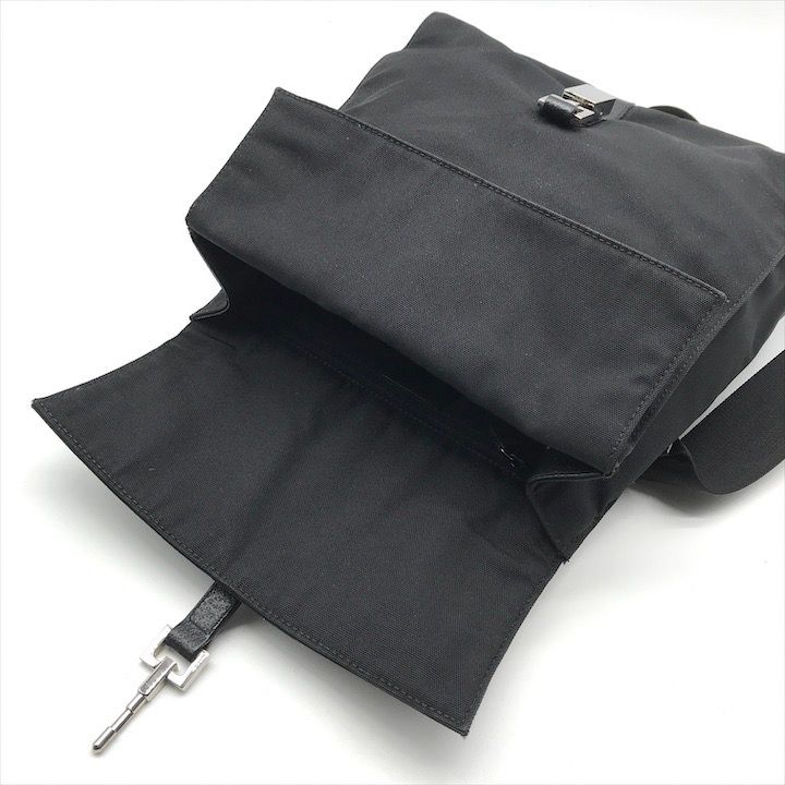 Gucci Nylon Canvas Jackie Silver Backpack Black