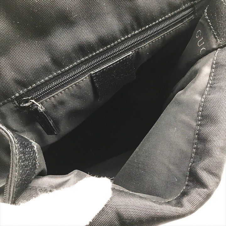 Gucci Nylon Canvas Jackie Silver Backpack Black