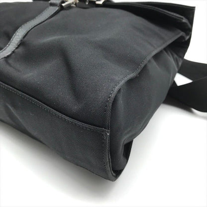 Gucci Nylon Canvas Jackie Silver Backpack Black